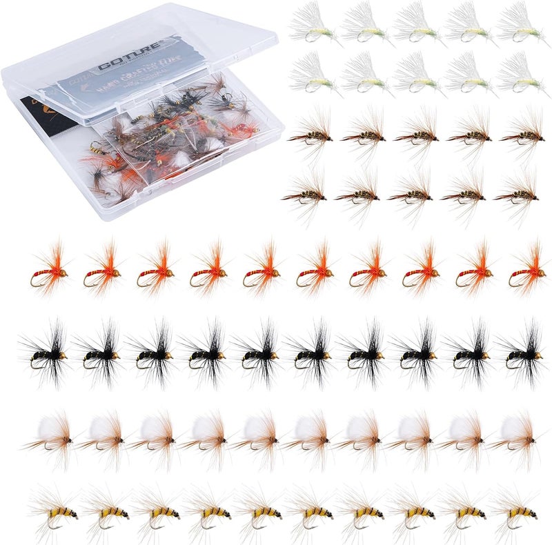 Goture Fly Fishing Flies Kit, 30pcs Dry Wet Flies Streamers Nymphs Fly Fishing Lures Assortment Kit for Bass Trout Steelhead Salmon, Gifts for Men - Image 1